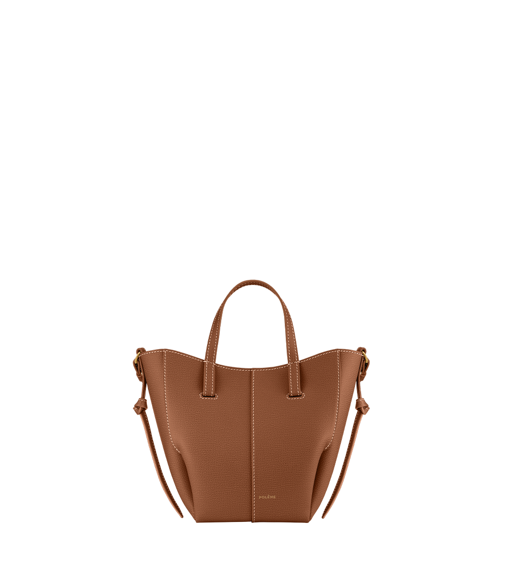 Polène | Bag - Cyme Tote Nano - Textured Camel – Polène ES