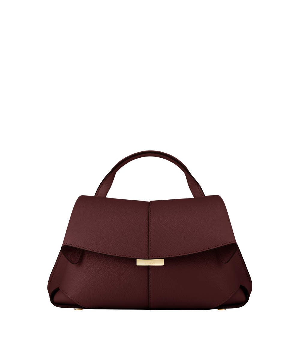 Polène | Bolso - Mokki Mini - Cereza Negra Piel Granulada – Polène ES