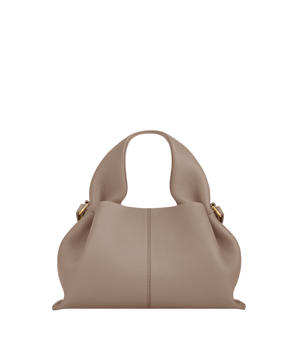 POLENE Numéro Neuf Mini Polène | Bolso - Numéro Neuf Mini - Gris Topo Piel Granulada