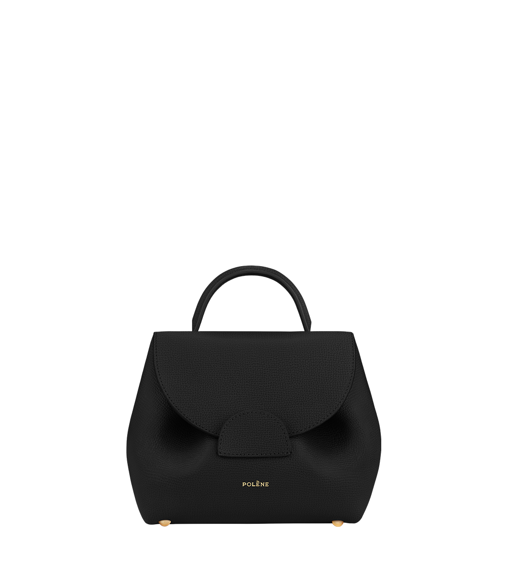 Polène | Bolso - Numéro Un Nano - Negro Piel Granulada – Polène ES