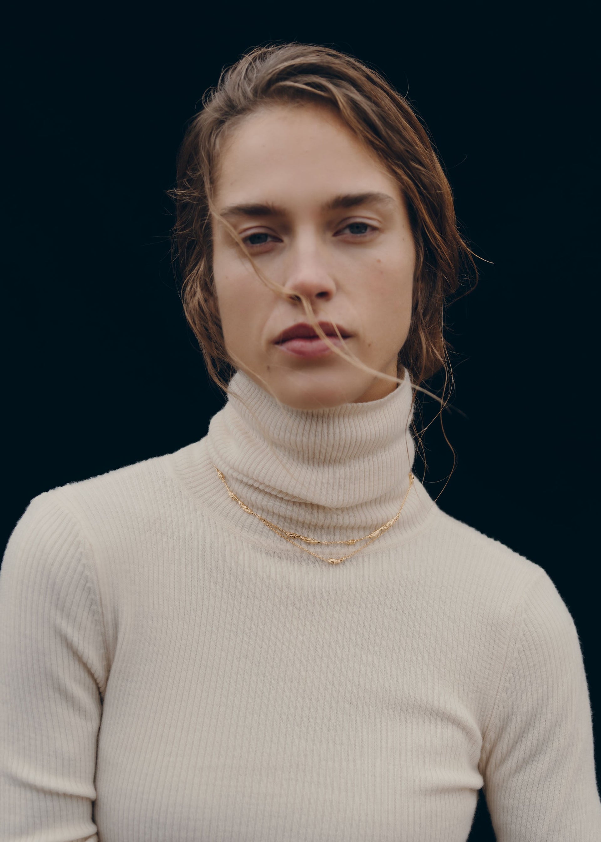 Cadena doble Eroz - chapada en oro de 24 quilates​