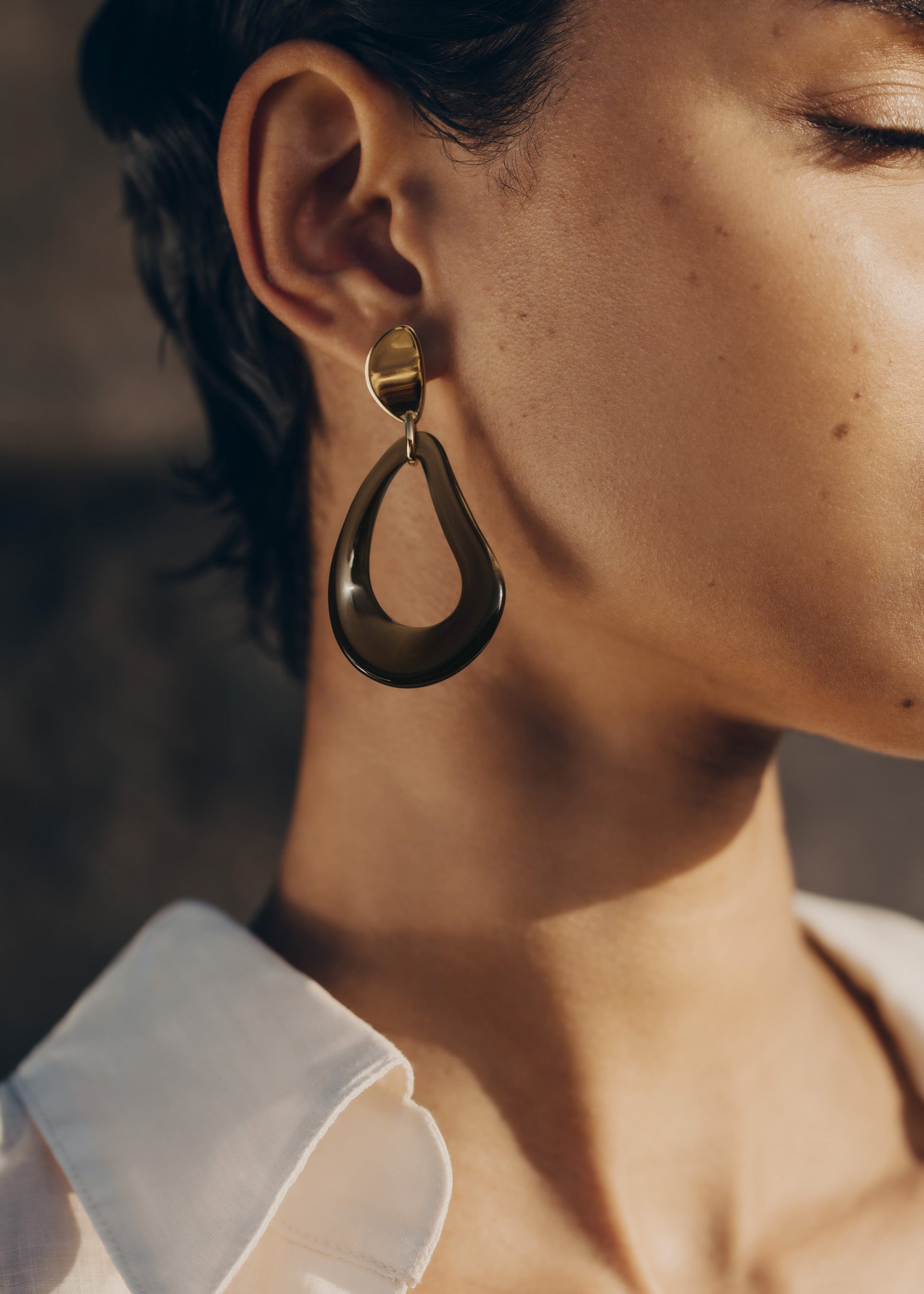 Pendientes largos Naé - Vidrio Ahumado