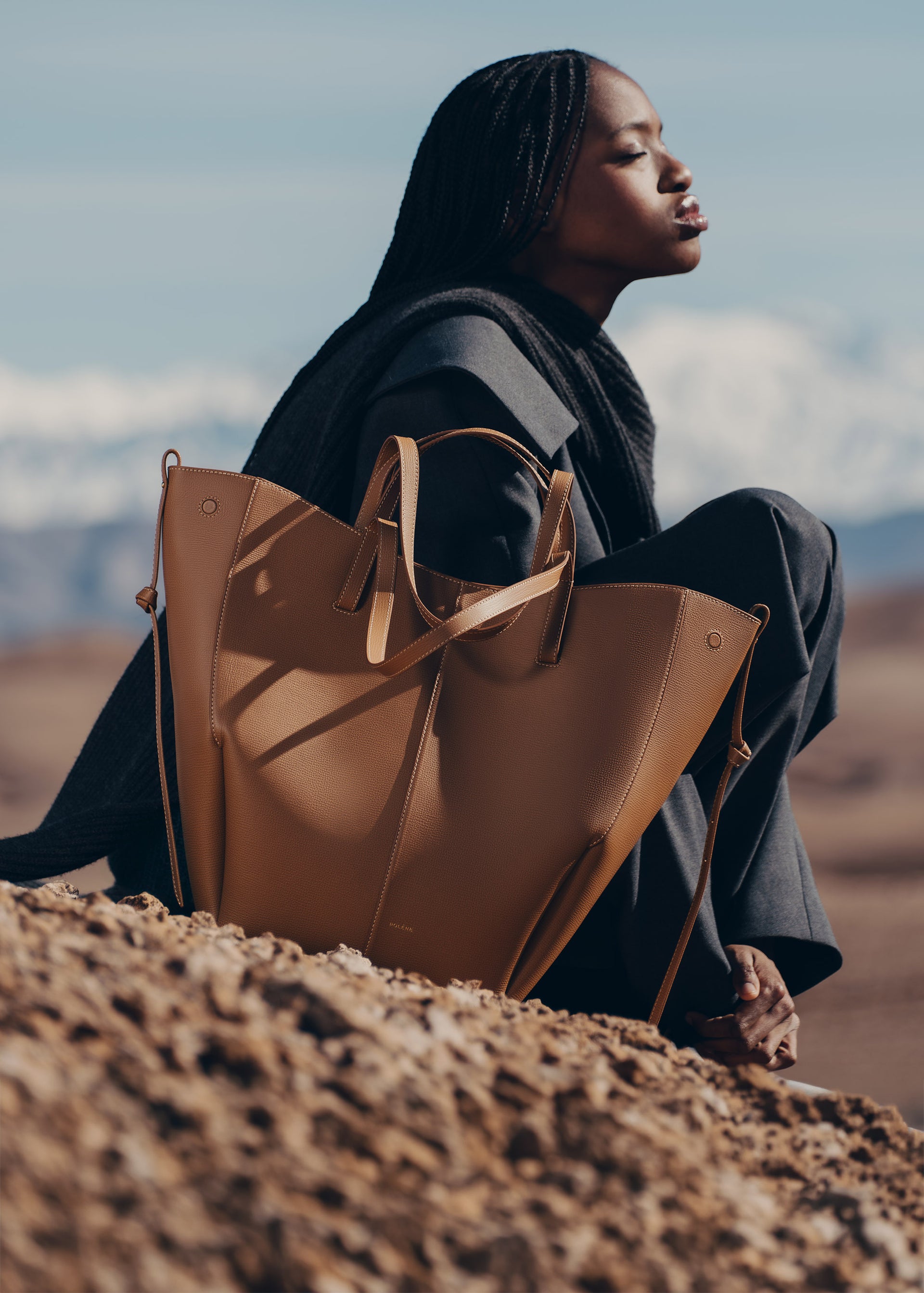 Cyme Tote - Camel Piel Granulada