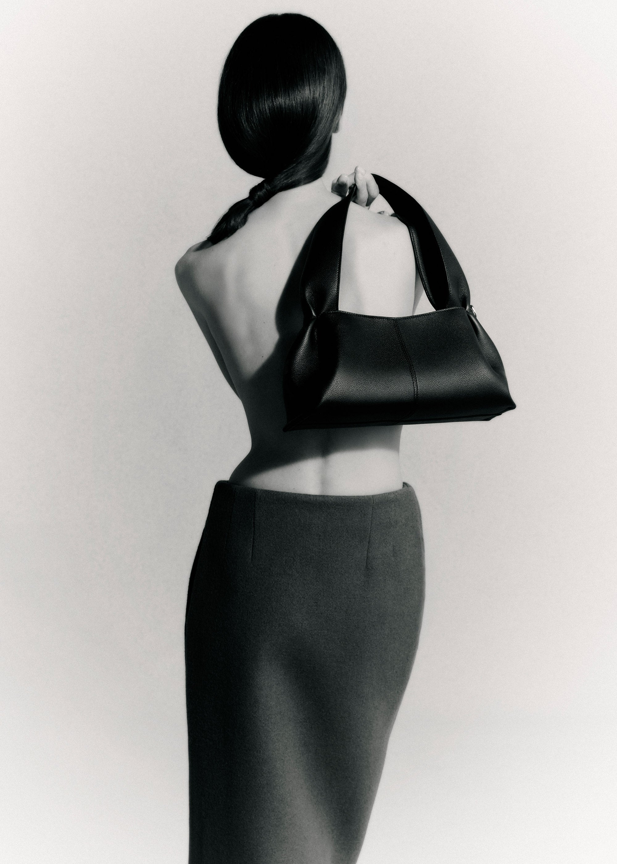 Polène | Bolso - Numéro Neuf East-West - Negro Piel Granulada