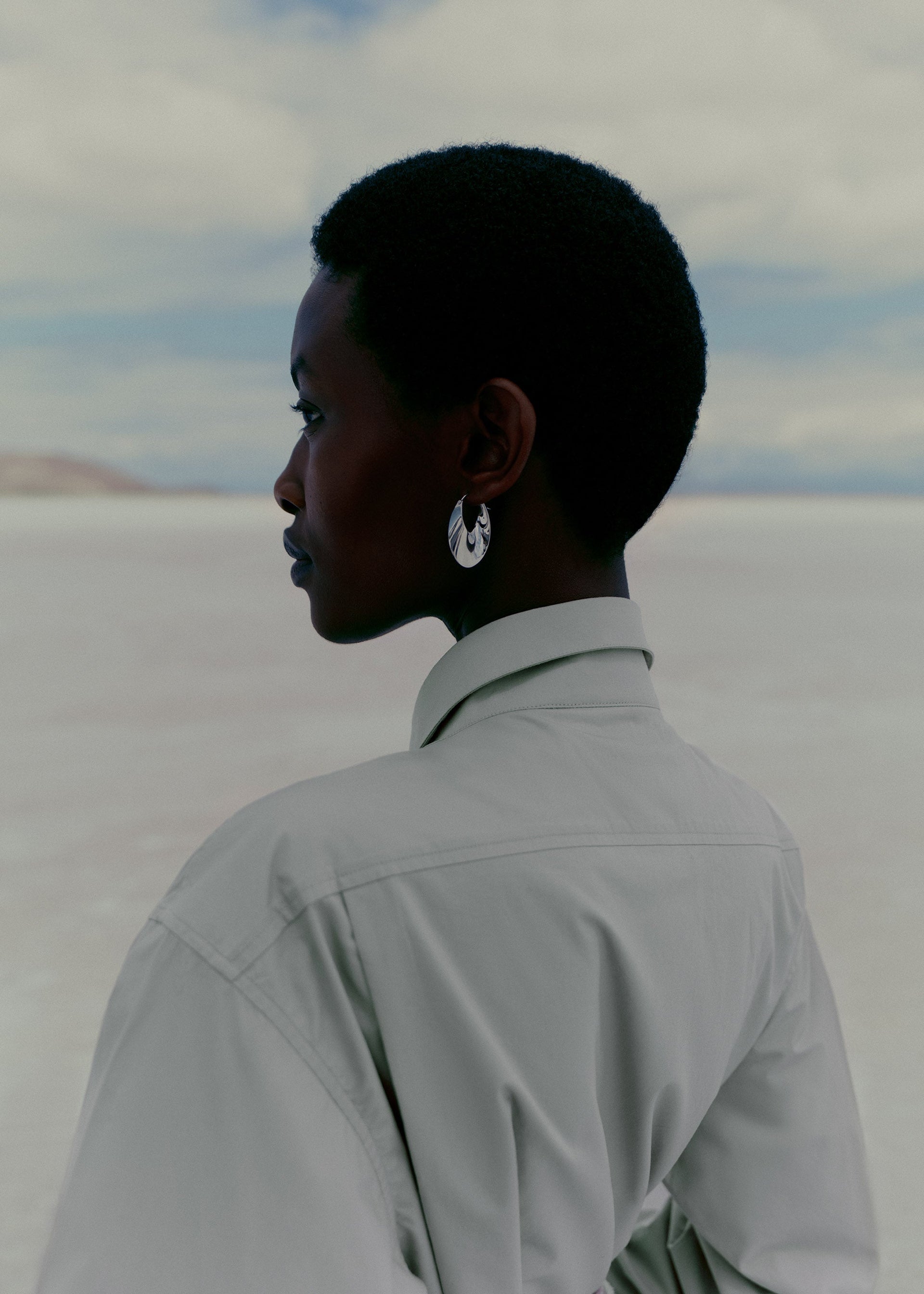 Aros finos Éole​ - Latón Chapado en Plata Rodiada