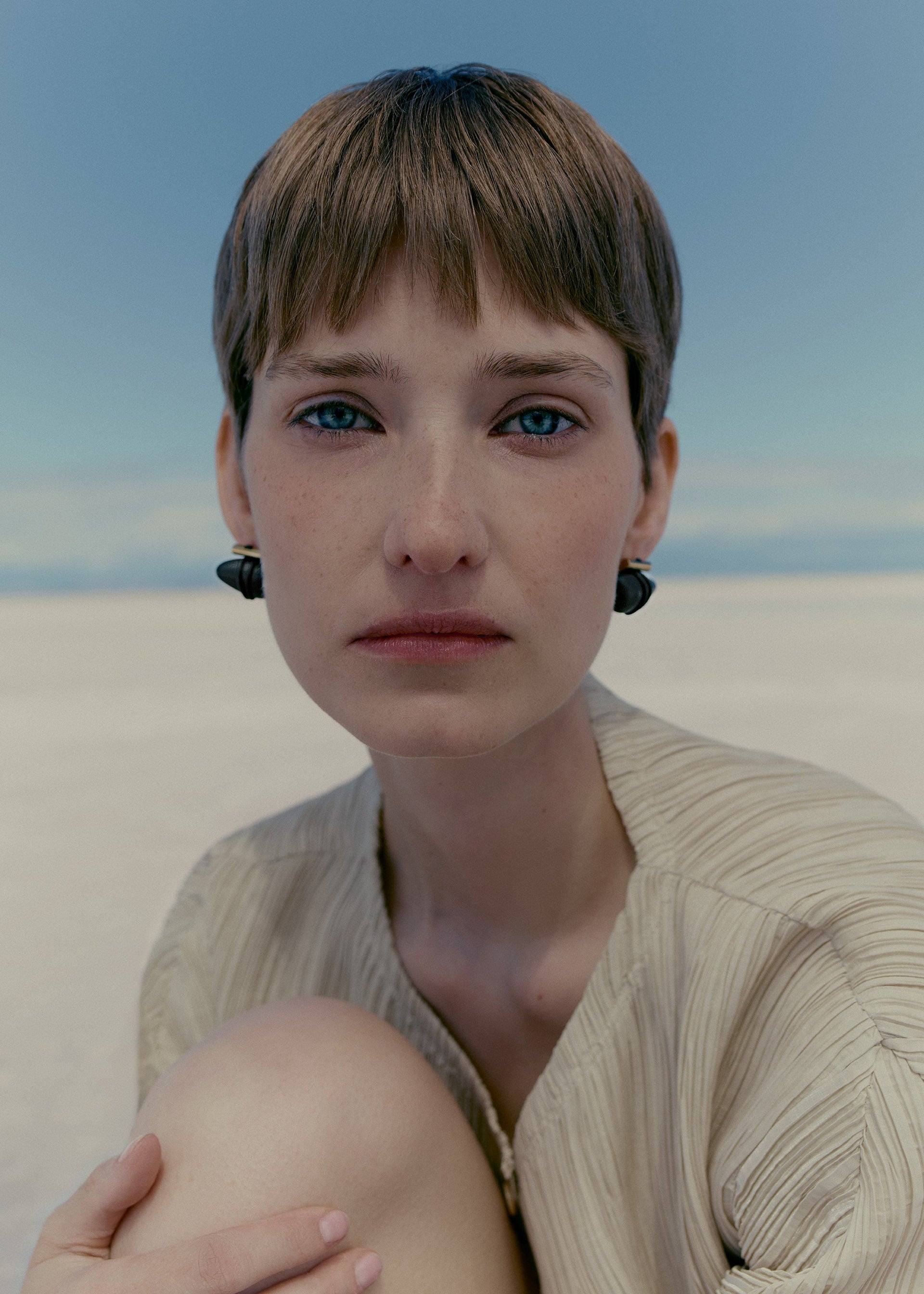 Pendientes de botón Téré - Mármol Negro