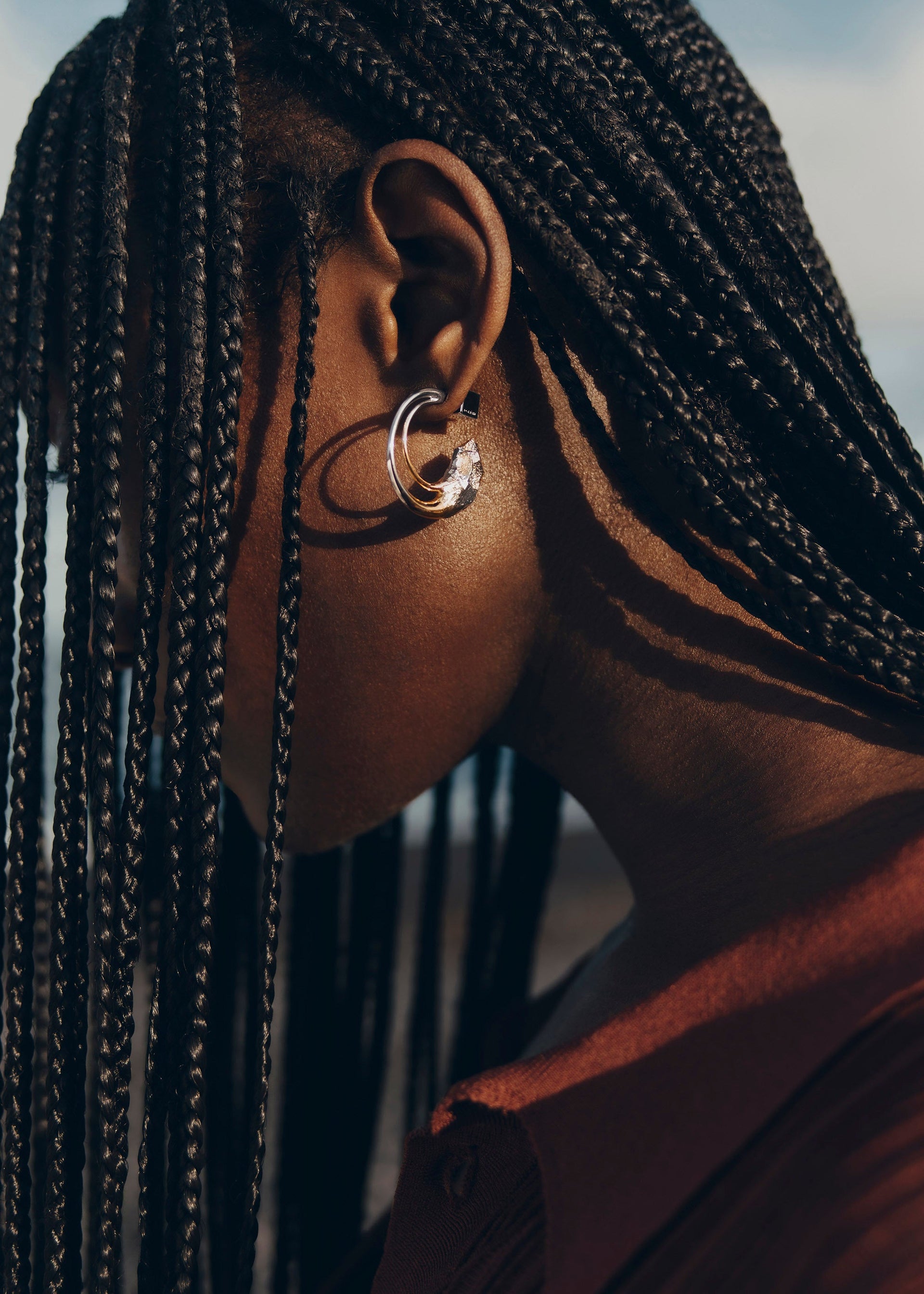 Aros Eroz​ - Dúo en paladio y oro de 24 quilates​