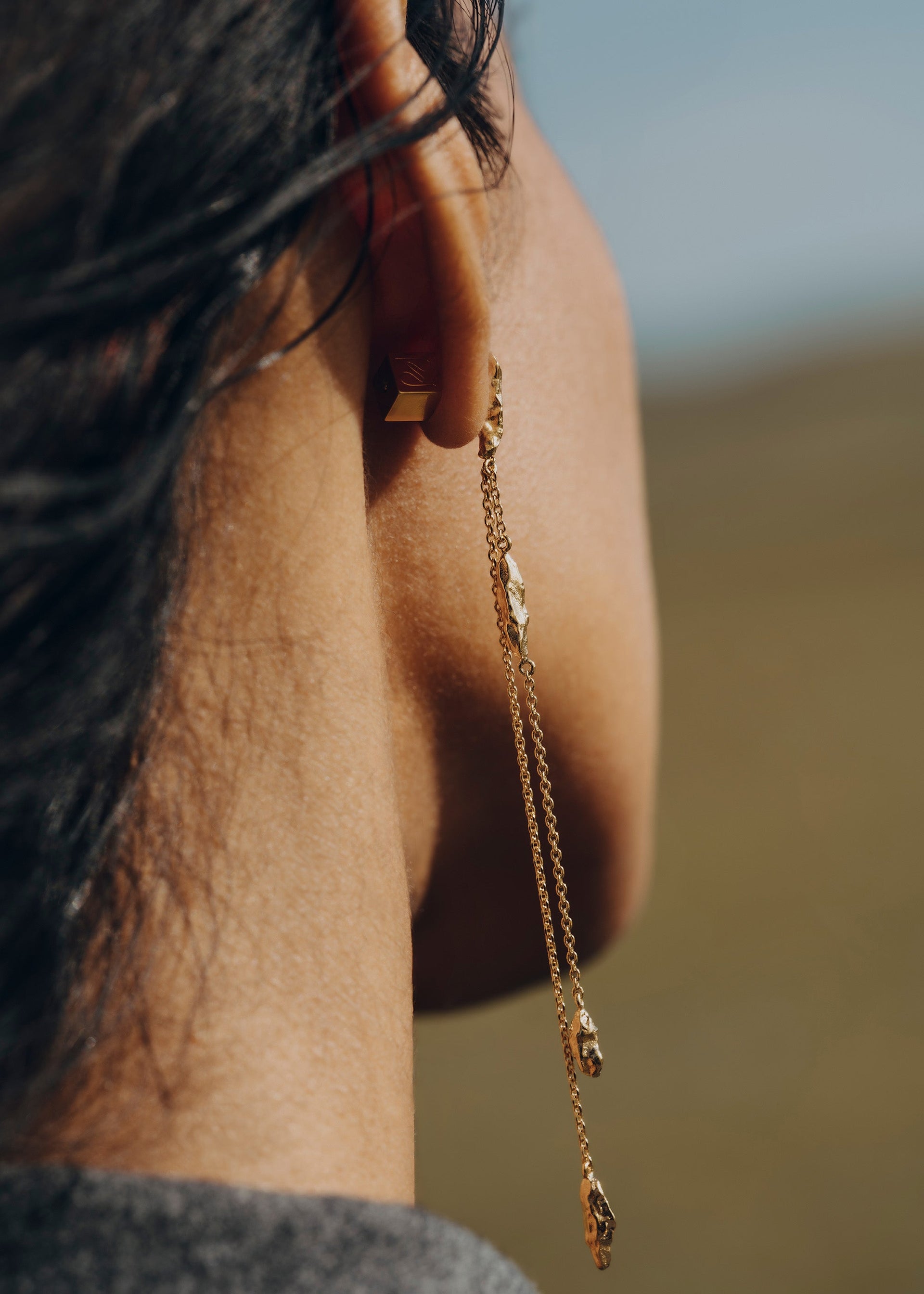 Cadena doble Eroz - chapada en oro de 24 quilates​