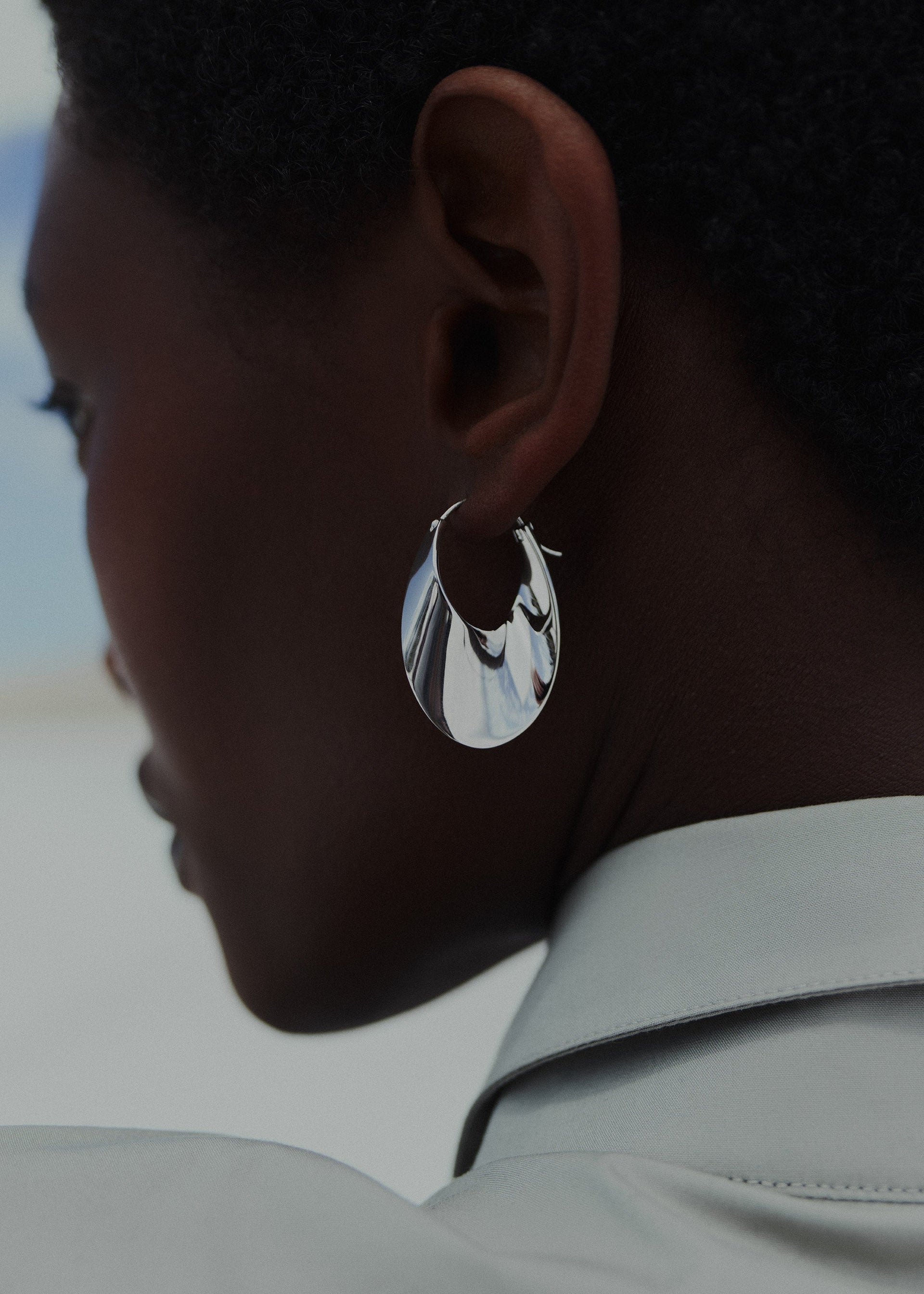 Aros finos Éole​ - Latón Chapado en Plata Rodiada