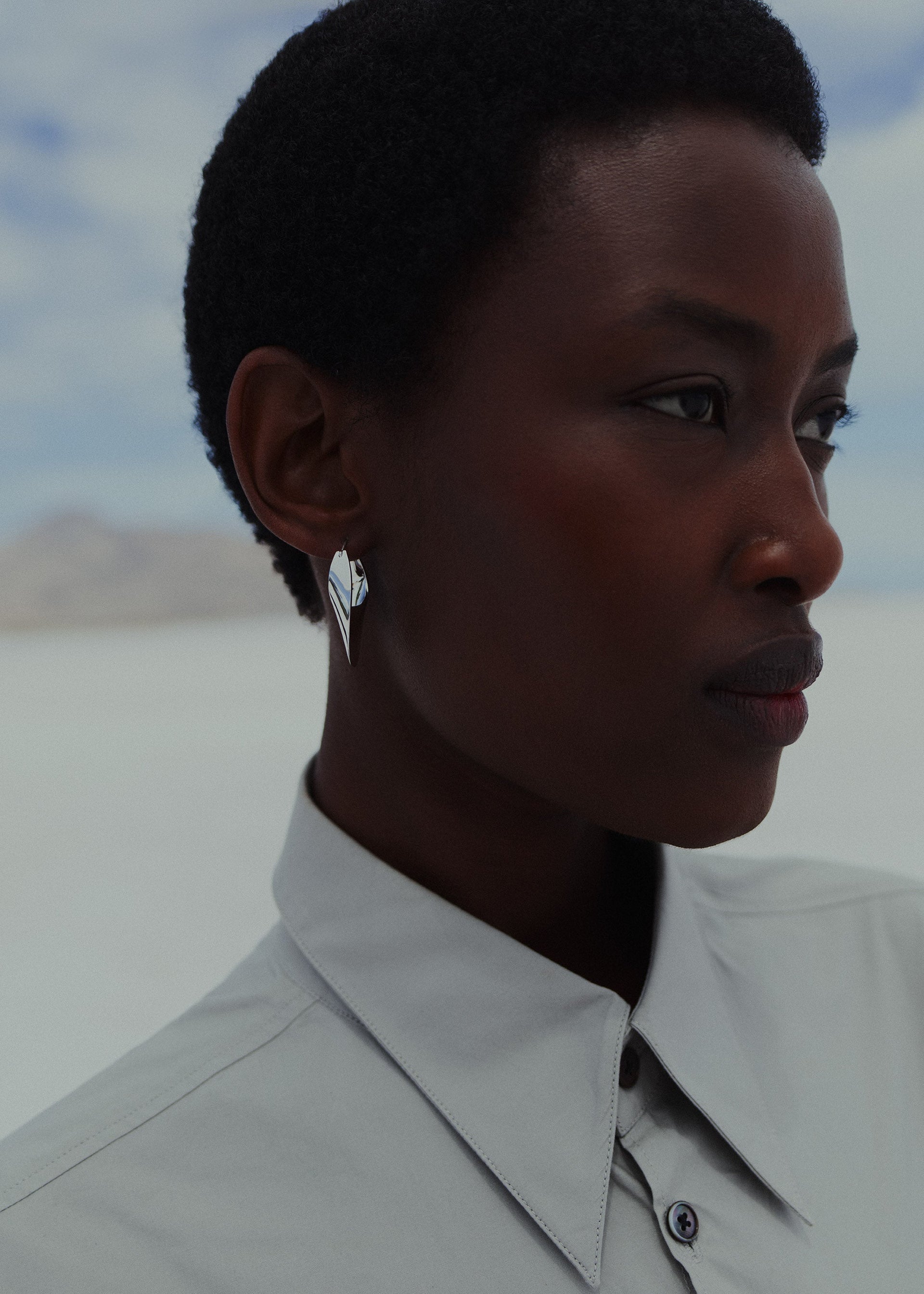 Aros finos Éole​ - Latón Chapado en Plata Rodiada