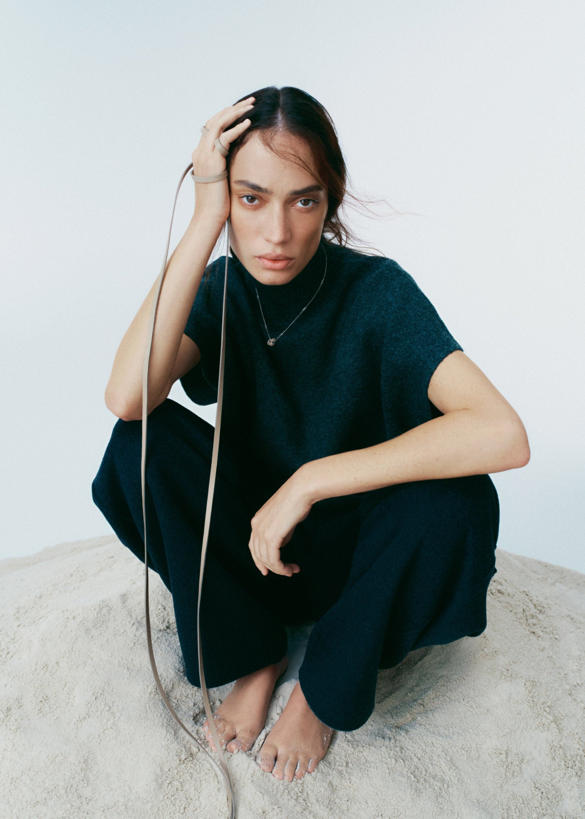 Collar Ormé - Plateada con Cuero Taupe