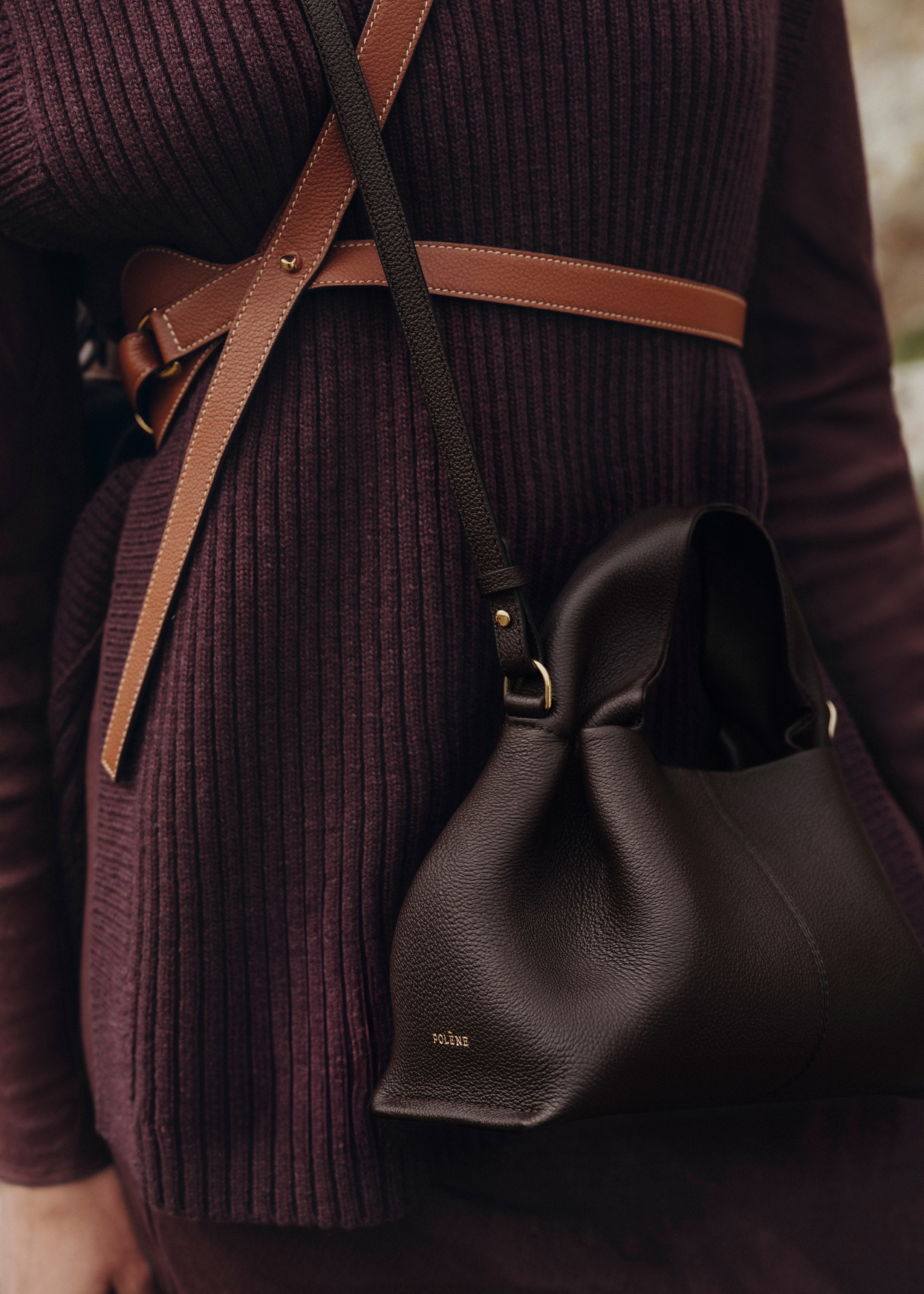 Polène | Bag - Numéro Neuf Mini - Textured Ebony – Polène ES