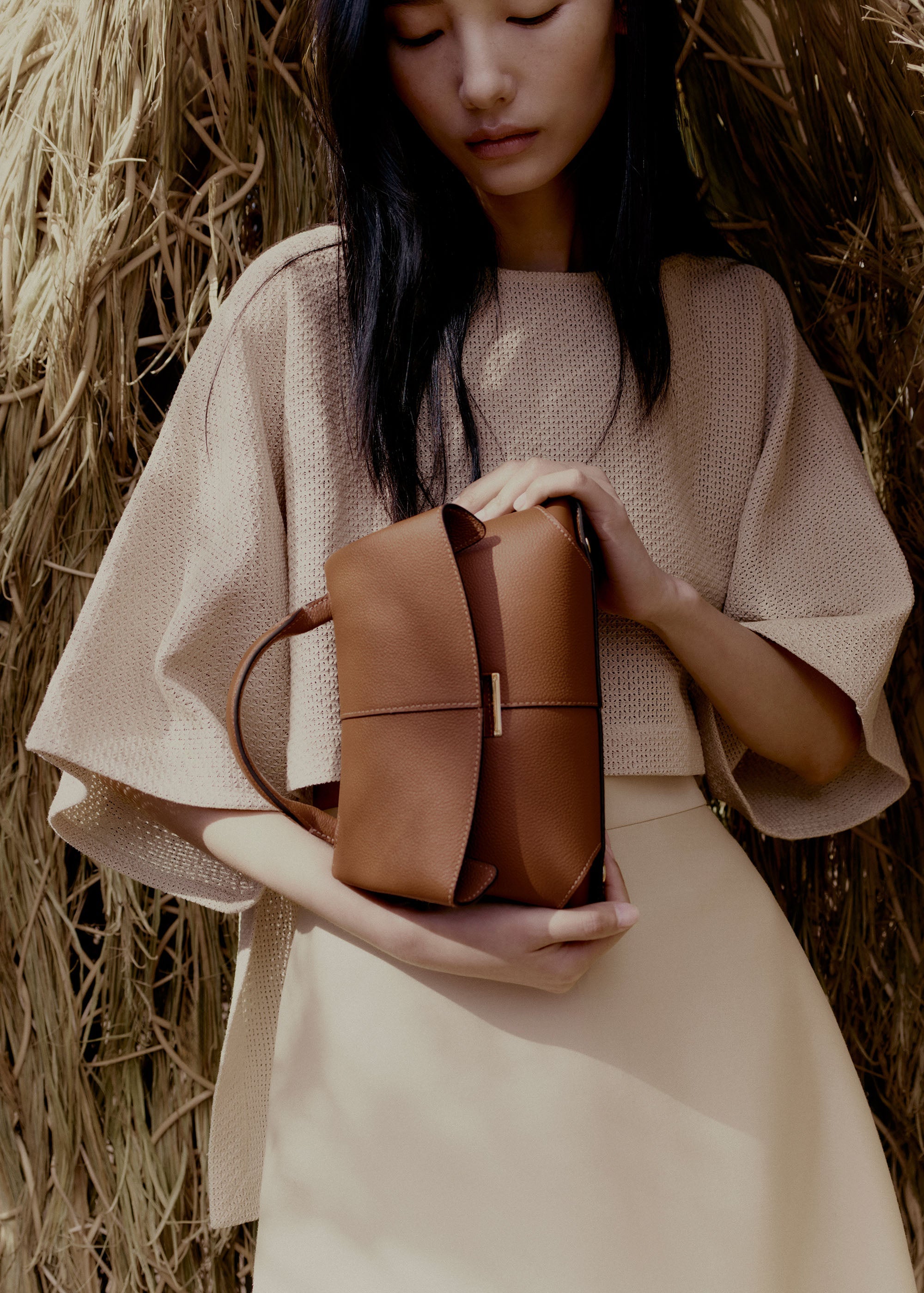 Polène | Bolso - Mokki Mini - Camel Piel Granulada – Polène ES