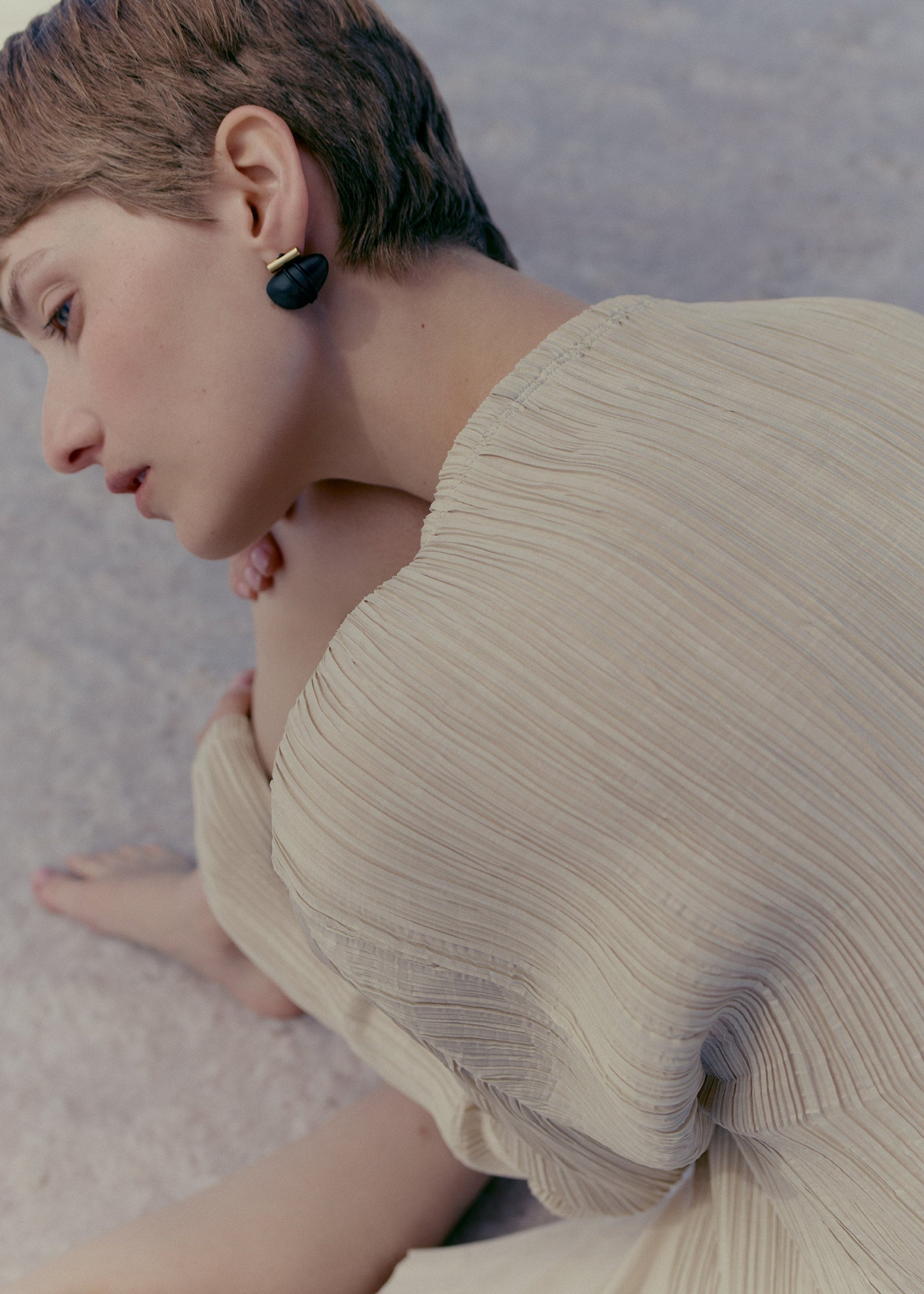 Pendientes de botón Téré - Mármol Negro