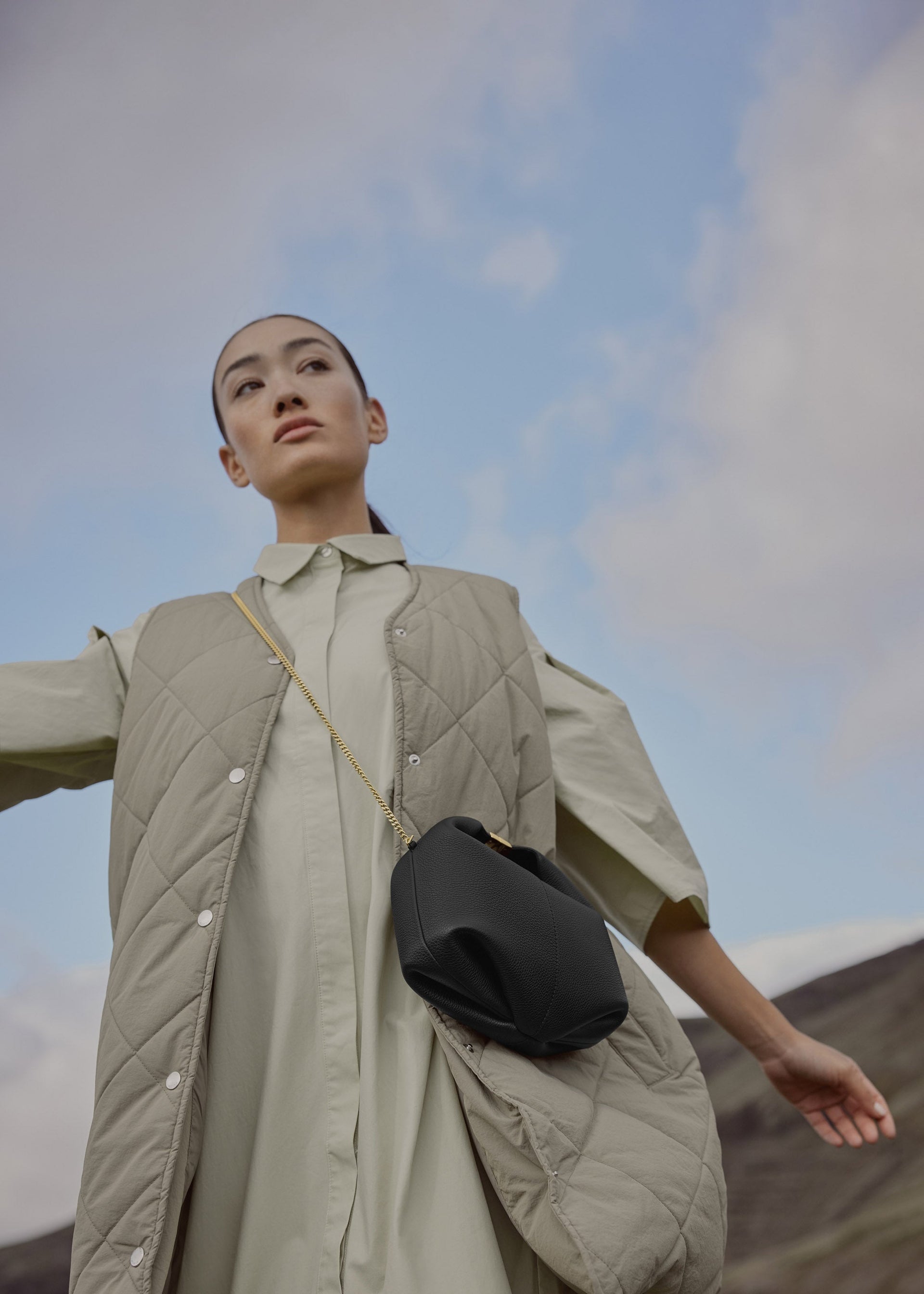 Béri - Cadena Negro Piel Granulada