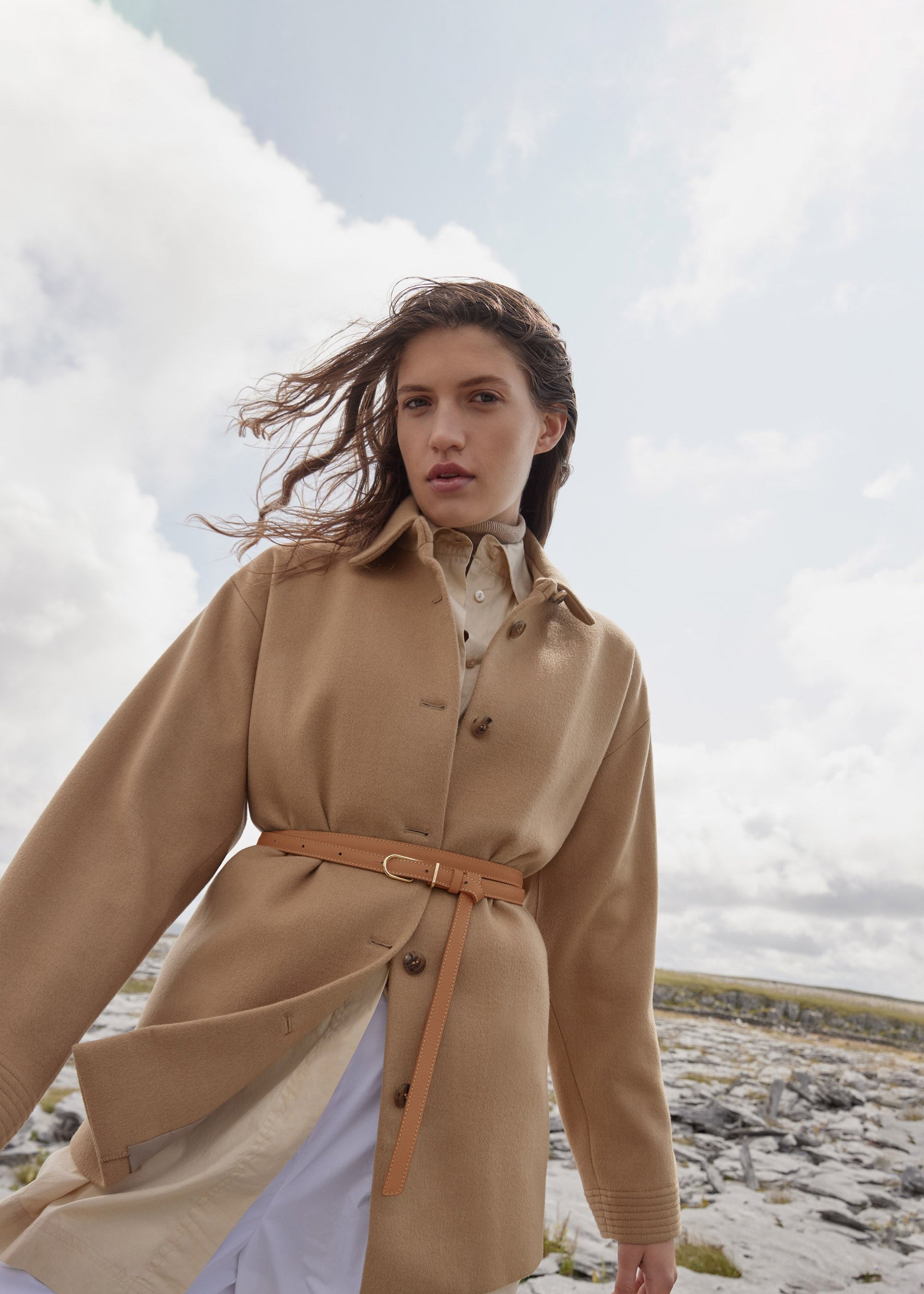 Cinturón Fino Umi - Camel Grano