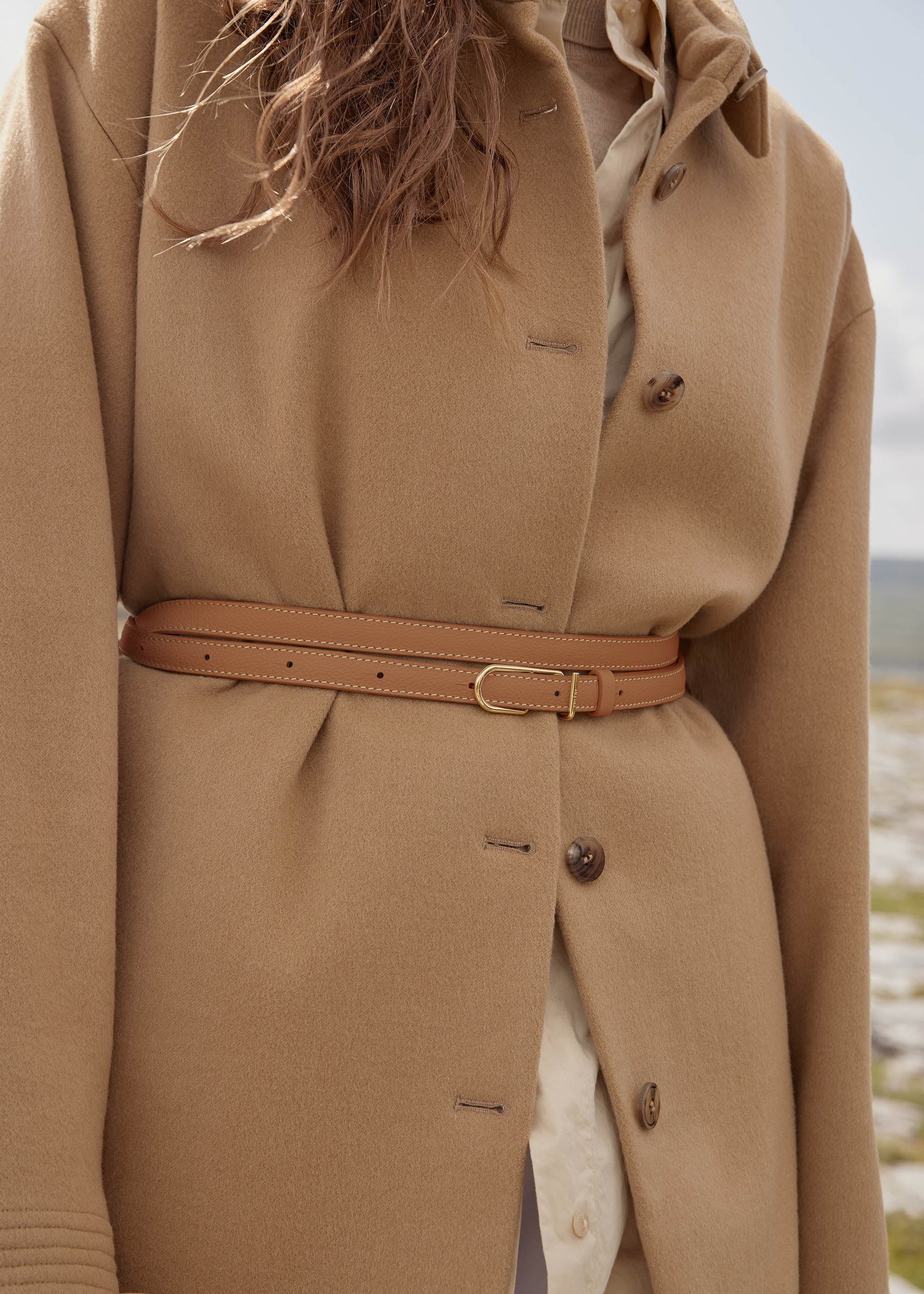 Cinturón Fino Umi - Camel Grano