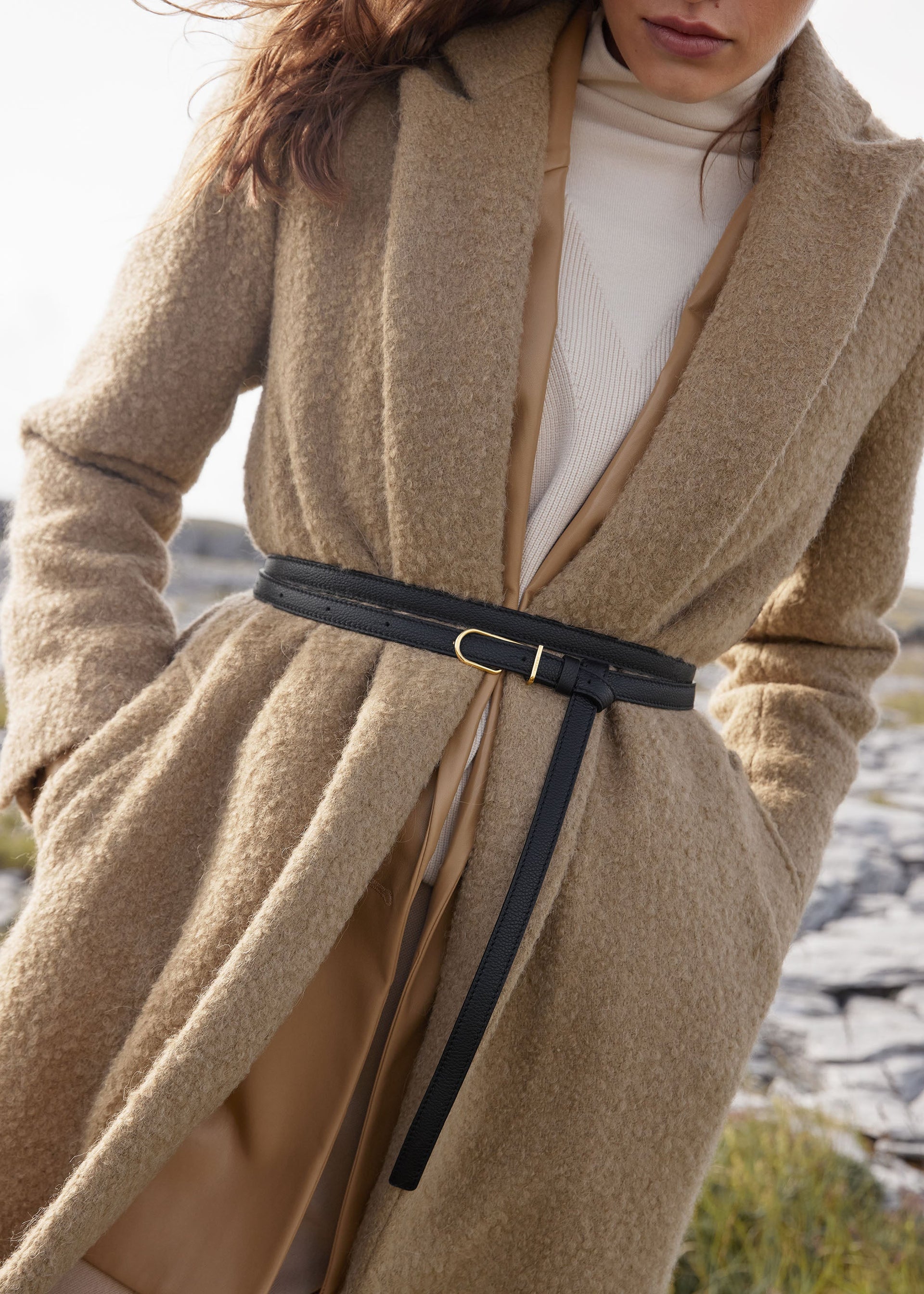 Cinturón Fino Umi - Negro Grano