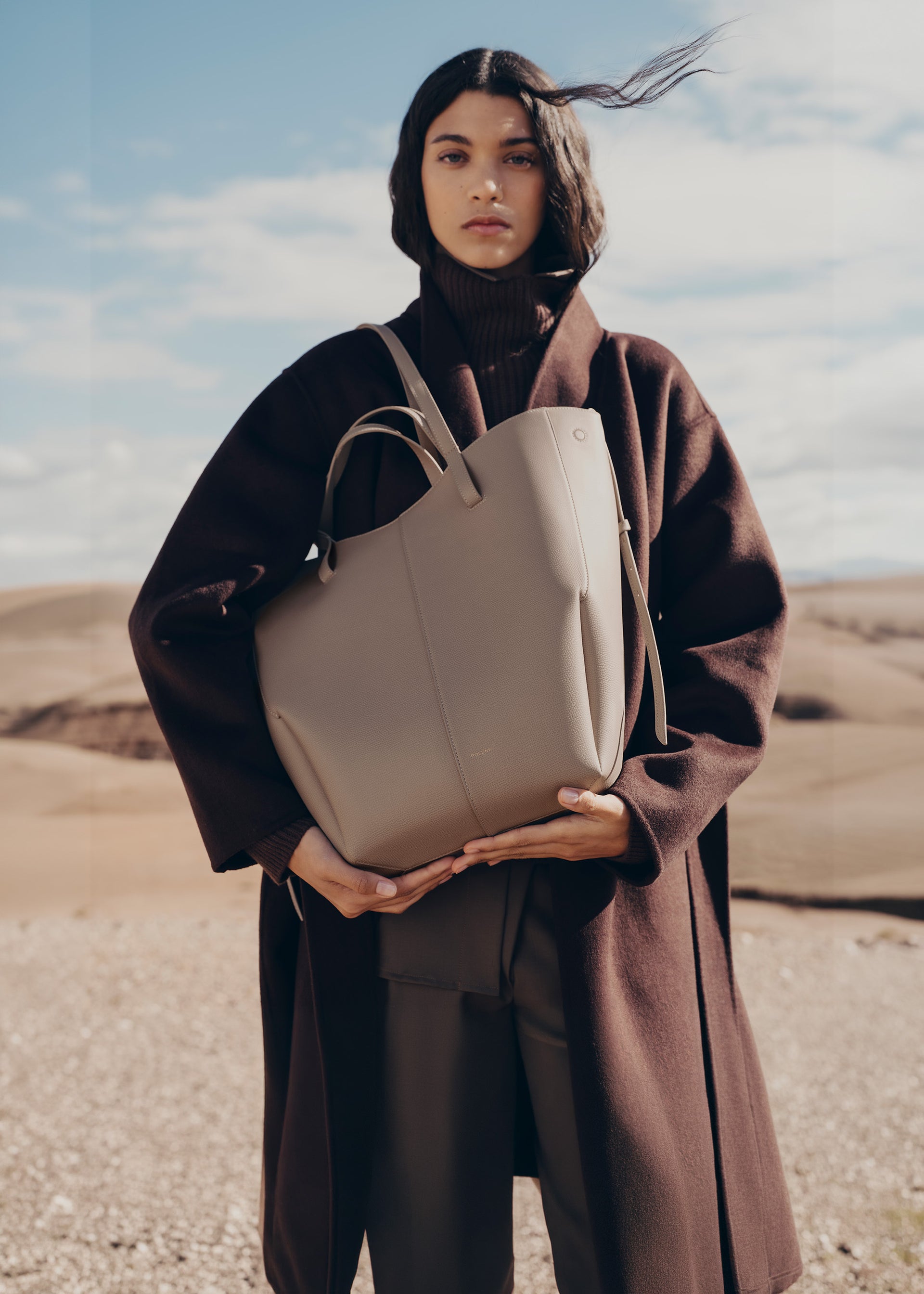 Cyme Tote - Gris Topo Piel Granulada