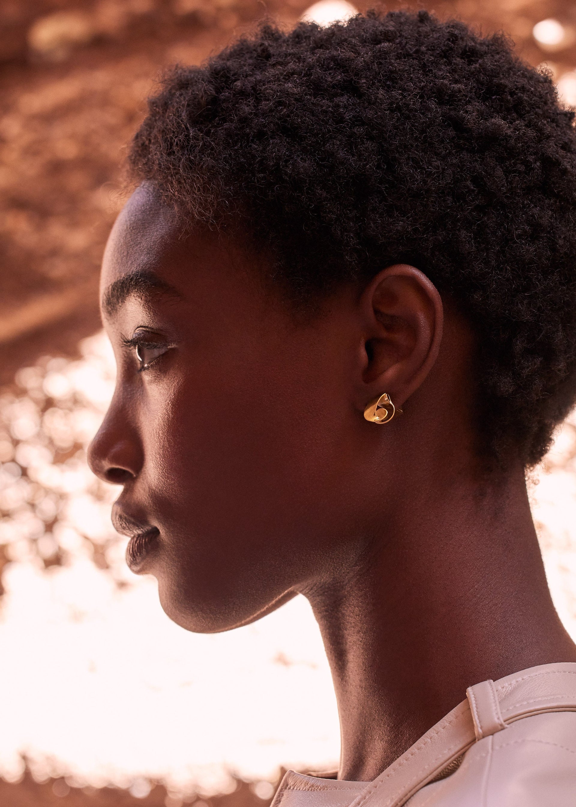 Pendientes de botón Éole​ - Bañada en oro de 24 quilates​