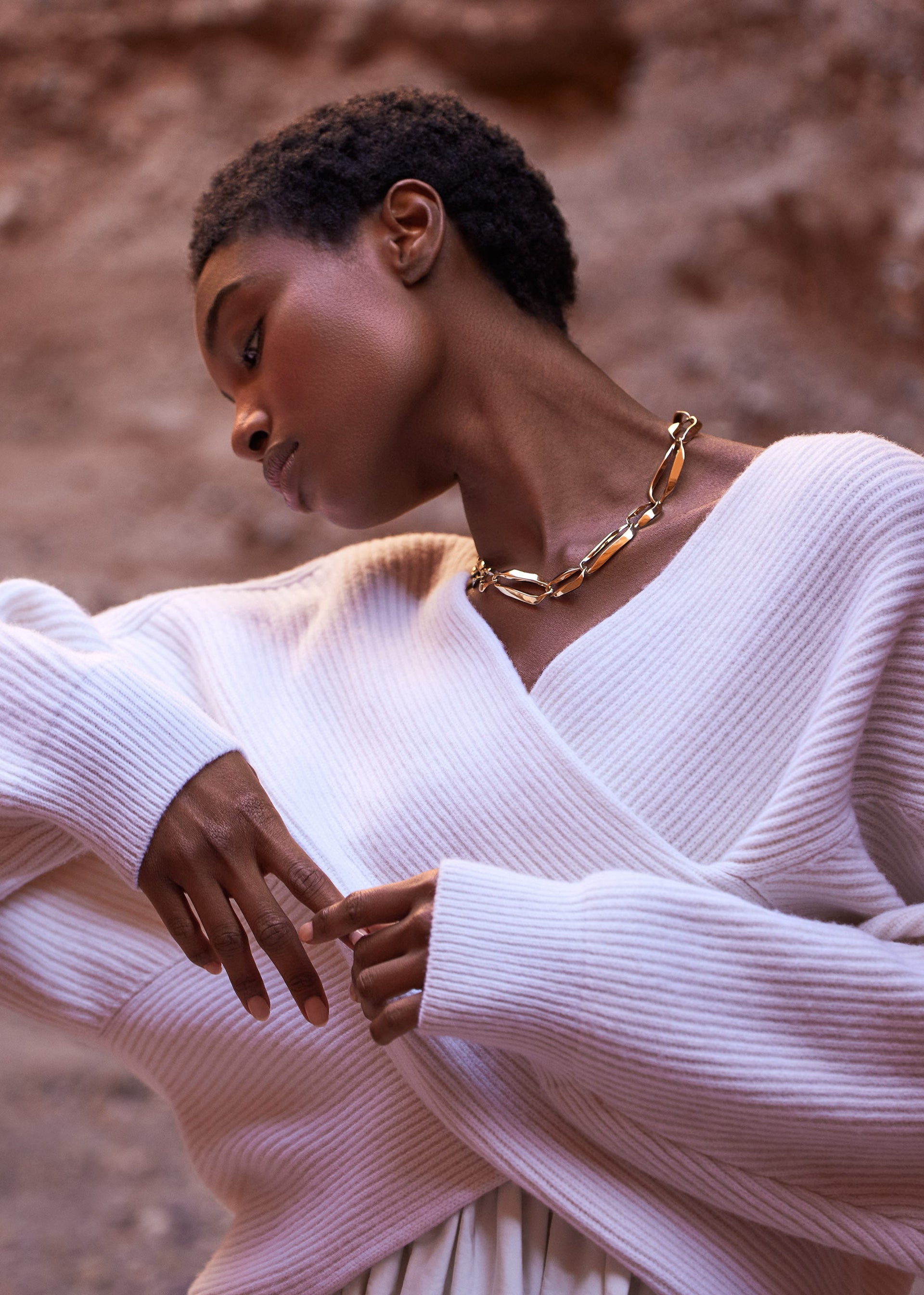 Cadena Éole​ - chapada en oro de 24 quilates​