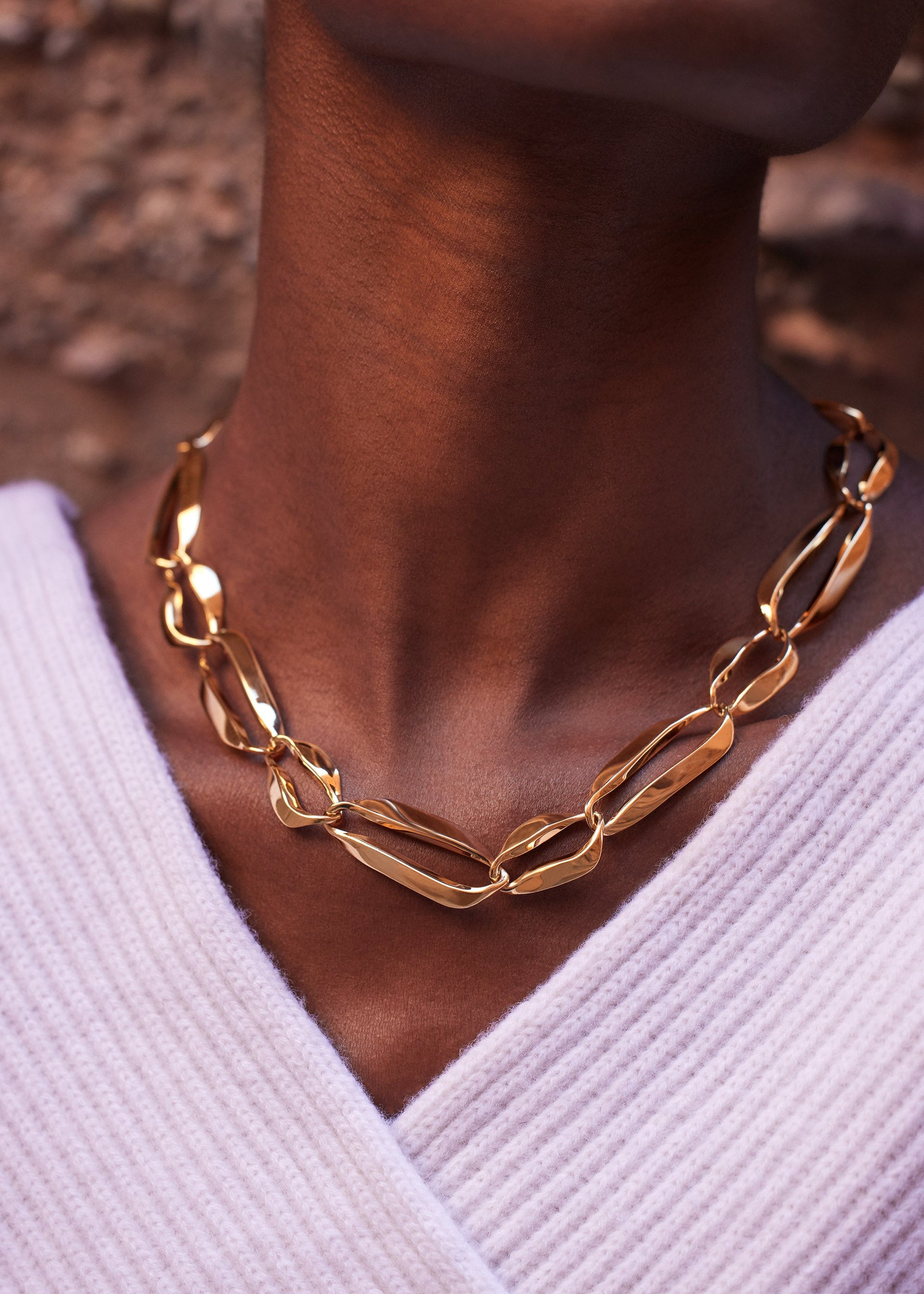 Cadena Éole​ - chapada en oro de 24 quilates​