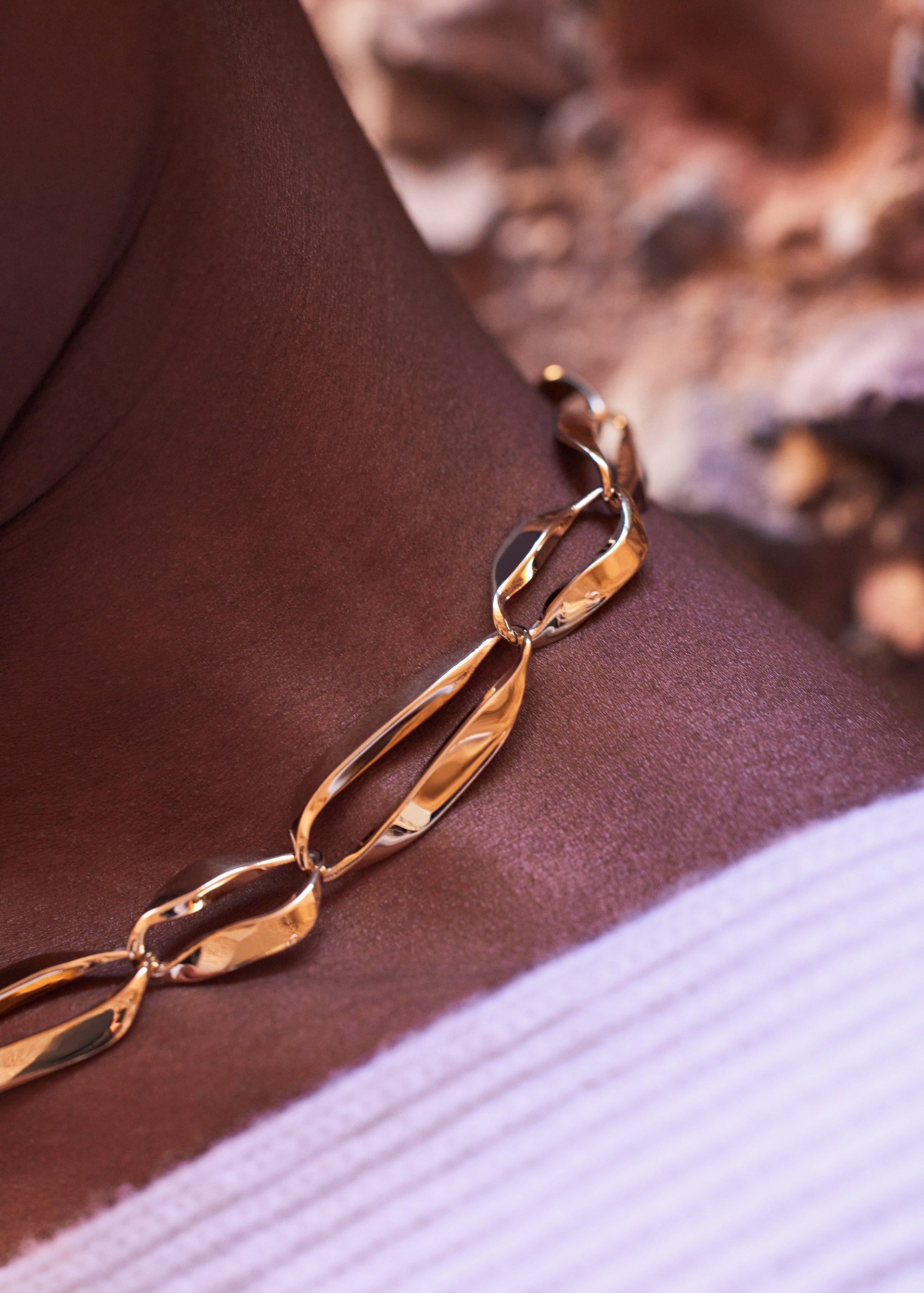 Cadena Éole​ - chapada en oro de 24 quilates​